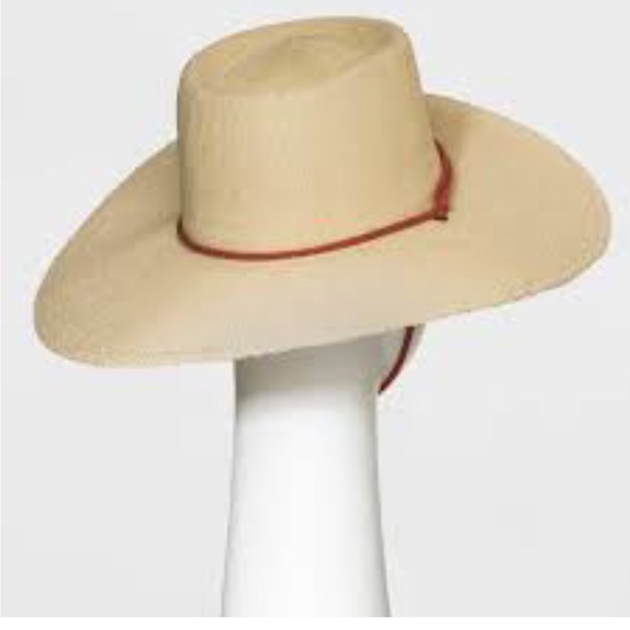 Universal Thread-Women's Straw Boater Hat with Chin Strap-NEW - Picture 2 of 6